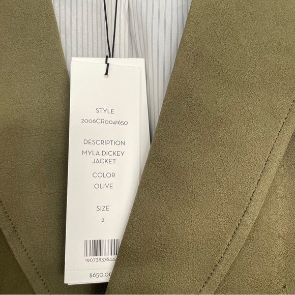 NEW VERONICA BEARD Myla Dickey Blazer Suit Olive Size 2 - Picture 7 of 16